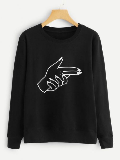 Gun Hand Gesture Sweatshirt AD01