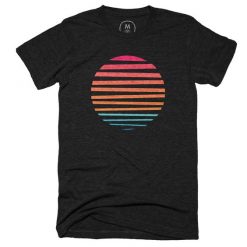 Minimal Sunset Vintage Black T-Shirt EC01