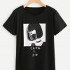 Black Regular Length Girl T-shirt FD01
