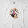 Cute Ice Cream Rainbow Pug T-Shirt AD01