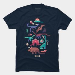 Dinos And A Cat T Shirt EC01