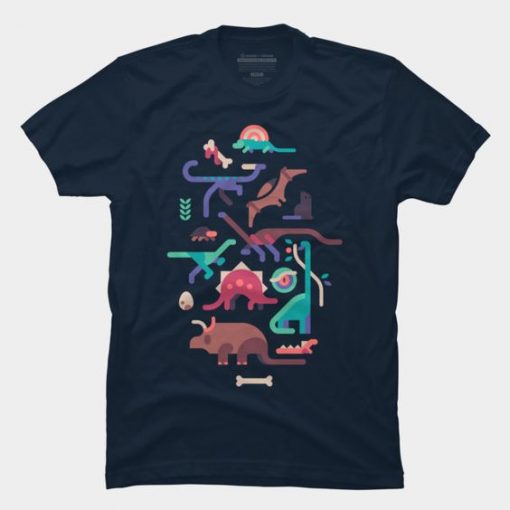 Dinos And A Cat T Shirt EC01