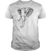 Elephant Face Illustration T Shirt EC01