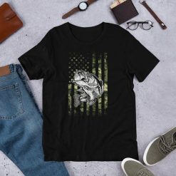 Fishing Camouflage USA Flag T-Shirt SN01