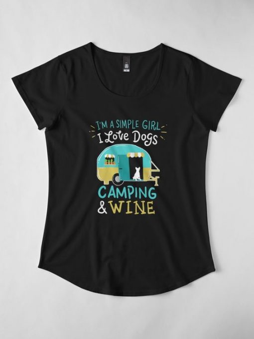 Love Dogs Camping Wine T-Shirt AD01
