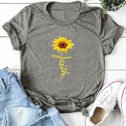 Sunflower Print T-Shirt EL01