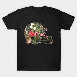 Tropical Floral Print Football Helmet Tshirt EC01