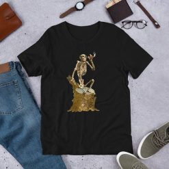 Van Gogh Cigarette Smoking Skeleton Inspired T-Shirt AD01