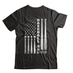 American Flag Vintage Baseball Dad T-shirt FD01