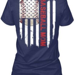 Baseball Mom American Flag T Shirt FD01