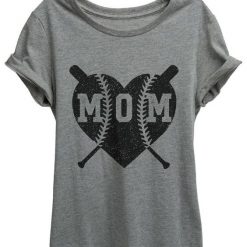 Baseball Mom Heart T-shirt FD01