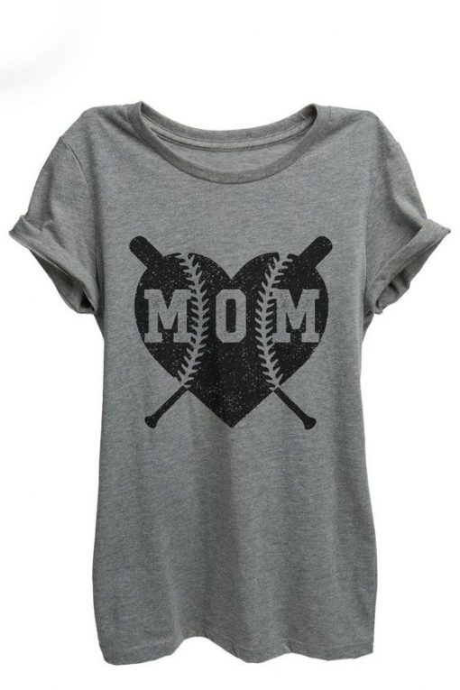 Baseball Mom Heart T-shirt FD01