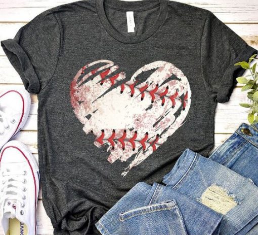Baseball heart grunge T-shirt FD01
