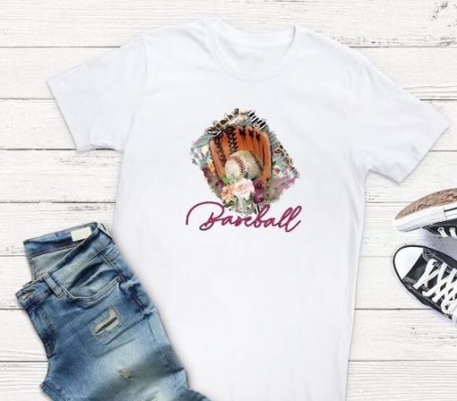 Floral Baseball Glove T Shirts FD01