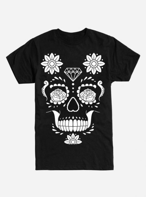 Floral Sugar Skull T-Shirt FR01