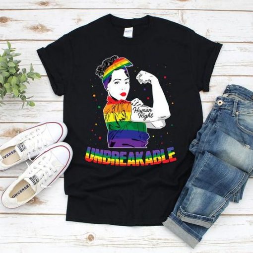 Human Right Gay Les Pride Rainbow T-Shirt AV01