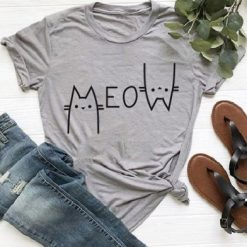 MEOW Cat Print T-shirt FD01