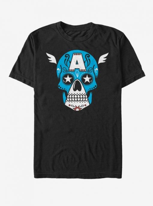 Marvel Captain America Sugar Skull T-Shirt KH01