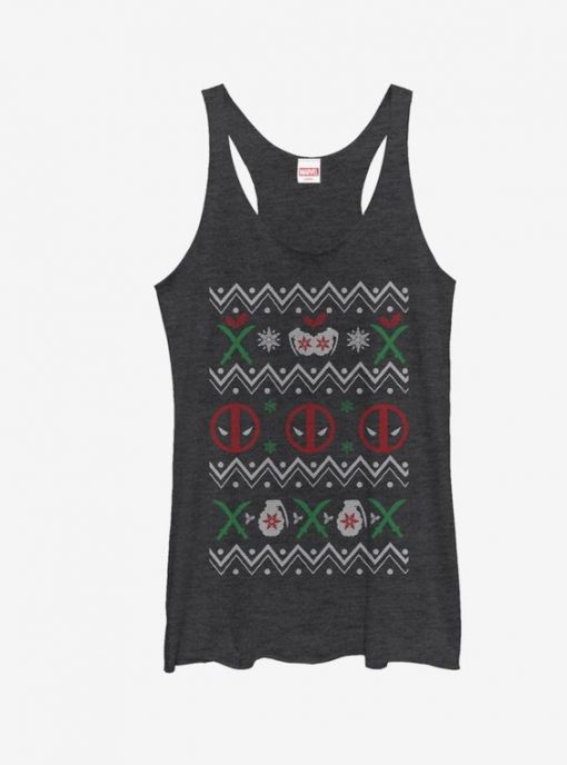 Marvel Deadpool Ugly Christmas Tank Top FD01