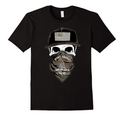Mens CaliDesign USA American flag Skull T-shirt KH01