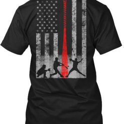 Men's Red Baseball Flag Shirt FD01