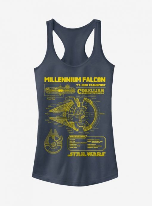 Millennium Falcon Schematics Tank Top FD01