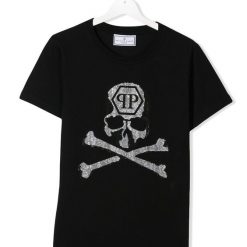 Philipp Plein Junior TEEN crystal skull jersey T-shirt KH01