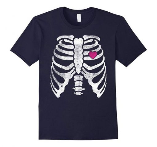 Skeleton Heart Valentines T Shirt KH01
