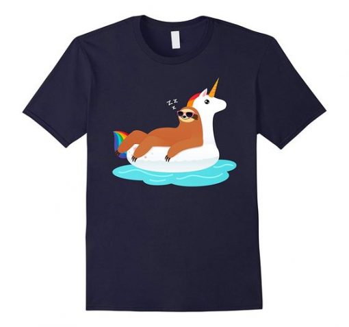 Sloth Sleeping On Unicorn T-Shirt AD01