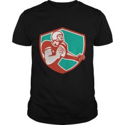 American Football Player Angry Shield Retro T-shirt FD01