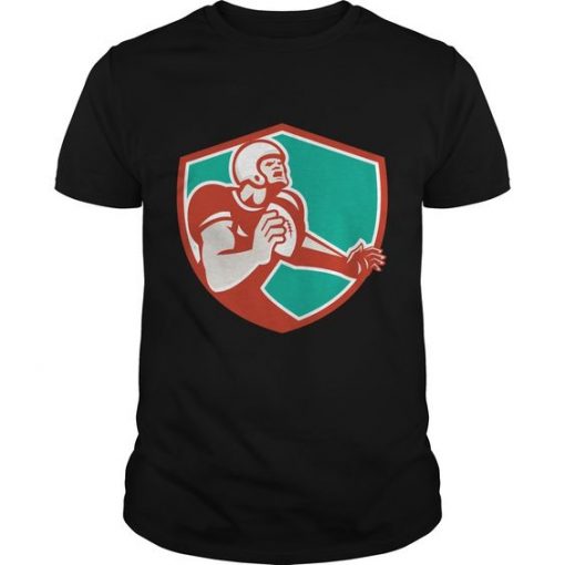 American Football Player Angry Shield Retro T-shirt FD01