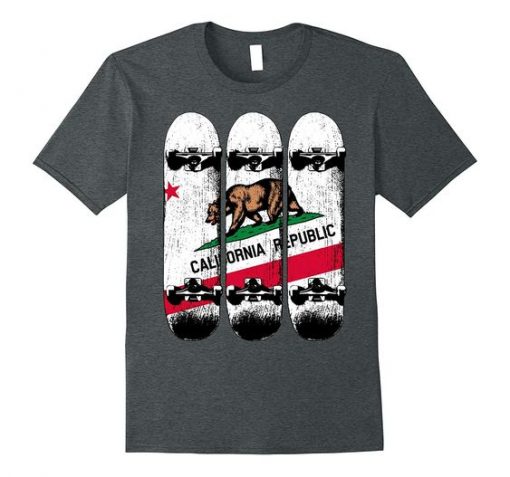 California Republic Skateboard T Shirt EL01