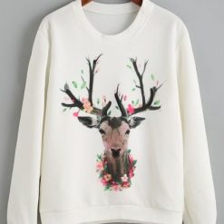 Deer Print Sweatshirt SR30