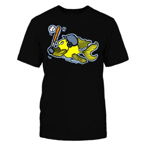 Fish Playing Baseball T Shirt SR01