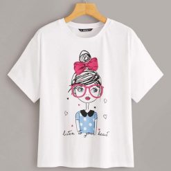 Girl Print Tee T Shirt SR30