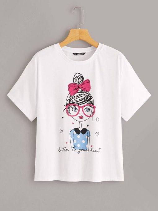 Girl Print Tee T Shirt SR30