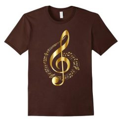 Golden Treble Music Notes T Shirt EL01