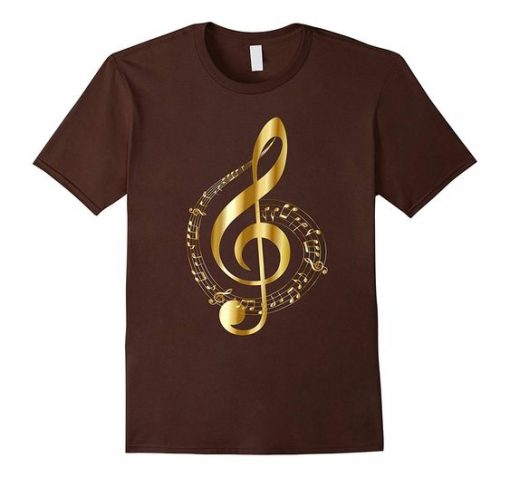 Golden Treble Music Notes T Shirt EL01