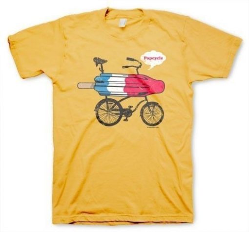 Popcycle Bicycle Yellow T-shirt EL29