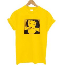 Smoking Girl Yellow T Shirt EL29