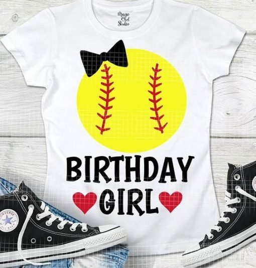 Birthday Girl Softball Tshirt EL2N