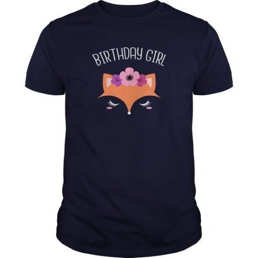 Fox Birthday Girl Tshirt EL2N