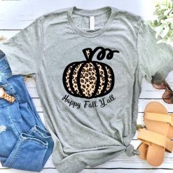 Happy Fall Y'all Leopard T-shirt FD2N