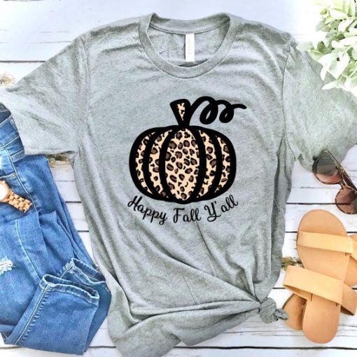 Happy Fall Y'all Leopard T-shirt FD2N