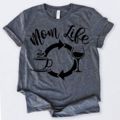 Mom Life Coffee Wine Tshirt FD2N