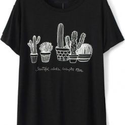 Cactus Black Tshirt FD13J0