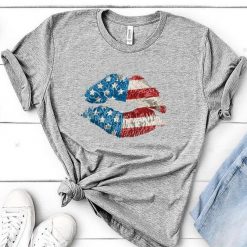 Patriotic Lips Sexy Tshirt FD27J0