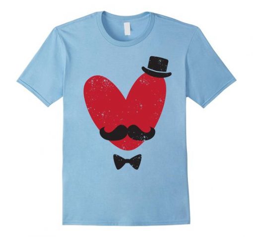Valentines Day Mustache T Shirt EL11J0