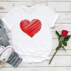 Valentines Red Heart T-shirt FD7J0