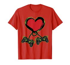Video Gamer Heart Controller Tshirt Fd29J0